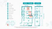 Plano del modelo TIPO 6A del proyecto VARELA LIVING en Breña