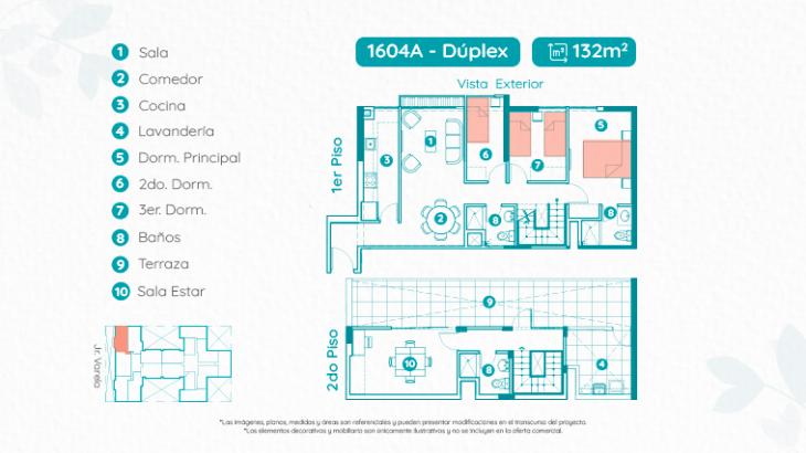 Plano del modelo TIPO 4A del proyecto VARELA LIVING en Breña