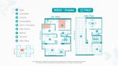 Plano del modelo TIPO 2A del proyecto VARELA LIVING en Breña