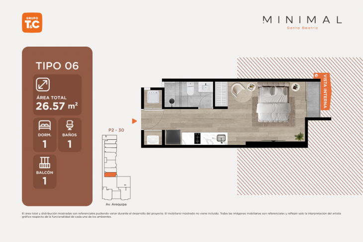 Plano del modelo TIPO6 del proyecto MINIMAL en Cercado De Lima