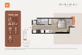 Plano del modelo TIPO6 del proyecto MINIMAL en Cercado De Lima