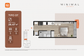 Plano del modelo TIPO7 del proyecto MINIMAL en Cercado De Lima