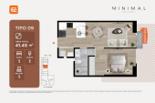 Plano del modelo TIPO9 del proyecto MINIMAL en Cercado De Lima
