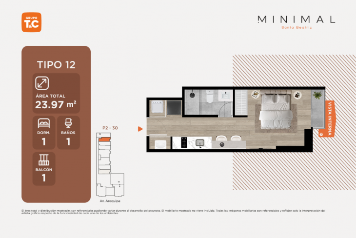 Plano del modelo TIPO12 del proyecto MINIMAL en Cercado De Lima