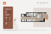 Plano del modelo TIPO12 del proyecto MINIMAL en Cercado De Lima