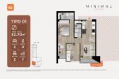 Plano del modelo TIPO1 del proyecto MINIMAL en Cercado De Lima