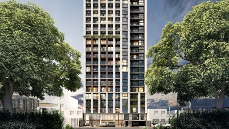 Fachada principal del proyecto SLIM en Lince