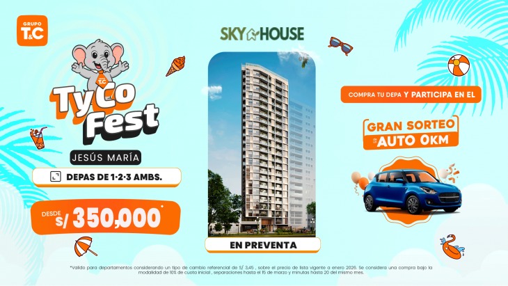 Fachada principal del proyecto SKY HOUSE en Jesus Maria