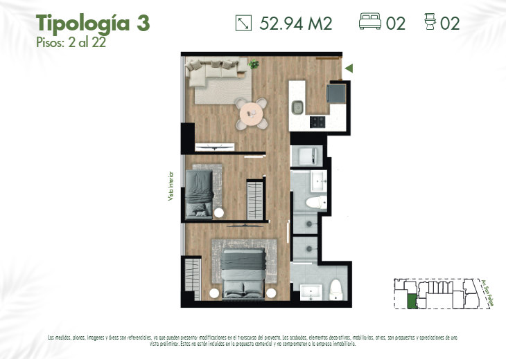 Plano del modelo 3 del proyecto SKY HOUSE en Jesus Maria