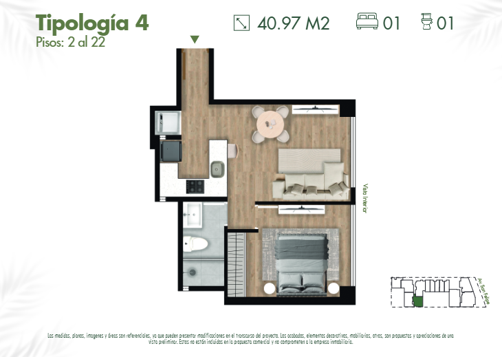 Plano del modelo 4 del proyecto SKY HOUSE en Jesus Maria