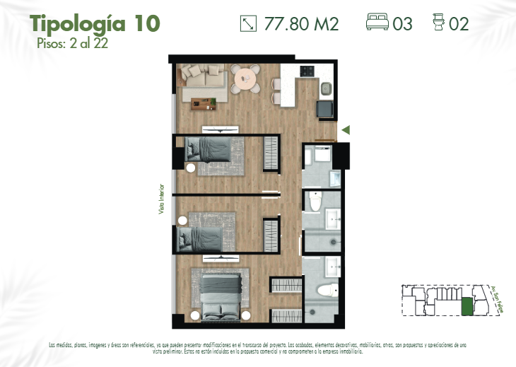 Plano del modelo 10 del proyecto SKY HOUSE en Jesus Maria