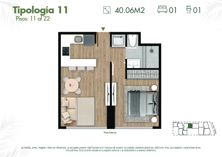 Plano del modelo 11 del proyecto SKY HOUSE en Jesus Maria