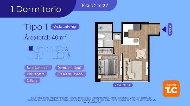 Plano del modelo 1A del proyecto SKY HOUSE en Jesus Maria