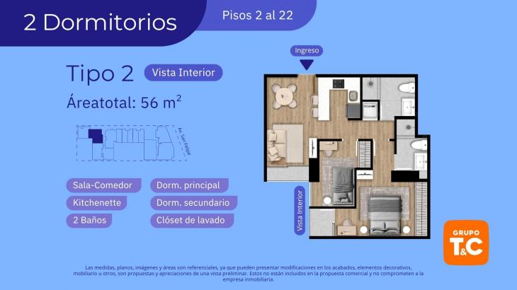 Plano del modelo 2 del proyecto SKY HOUSE en Jesus Maria