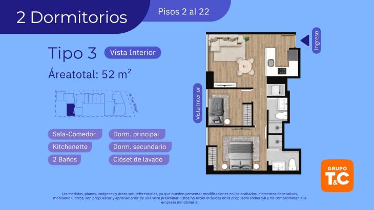 Plano del modelo 3 del proyecto SKY HOUSE en Jesus Maria