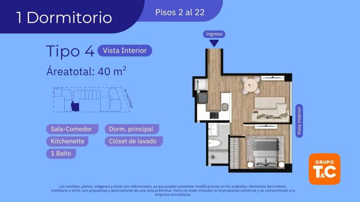 Plano del modelo 4 del proyecto SKY HOUSE en Jesus Maria