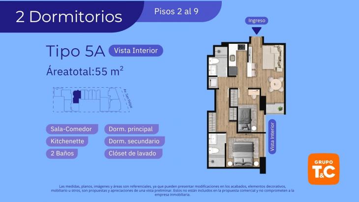 Plano del modelo 5A del proyecto SKY HOUSE en Jesus Maria