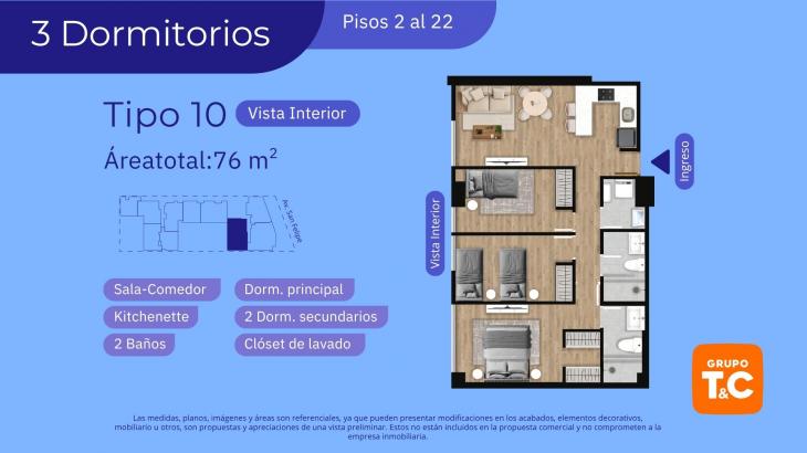 Plano del modelo 10 del proyecto SKY HOUSE en Jesus Maria