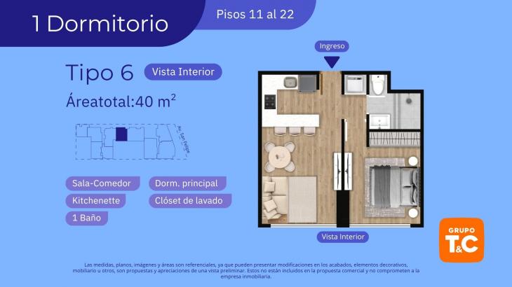 Plano del modelo 11 del proyecto SKY HOUSE en Jesus Maria