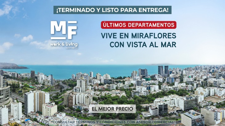 Fachada principal del proyecto MF Work & Living Apartments en Miraflores