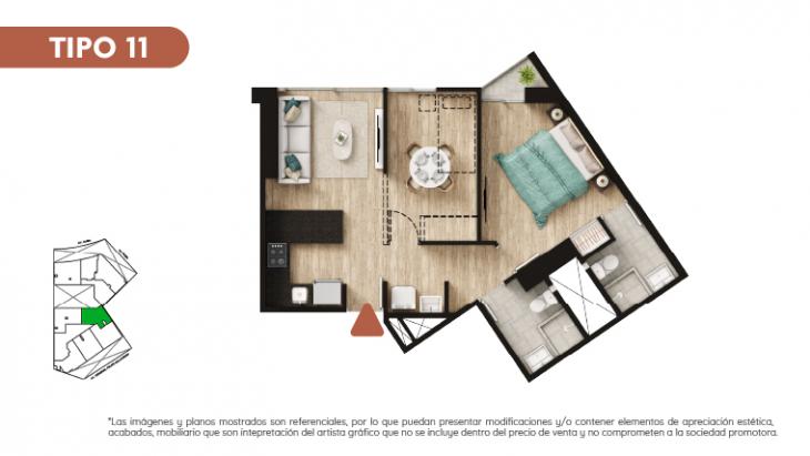 Plano del modelo TIPO 11 del proyecto LLUMS FAMILY STYLE en Jesus Maria