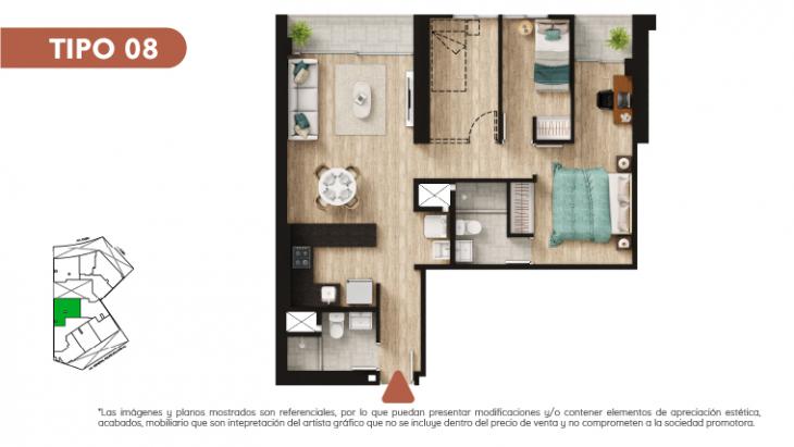 Plano del modelo TIPO 8 del proyecto LLUMS FAMILY STYLE en Jesus Maria