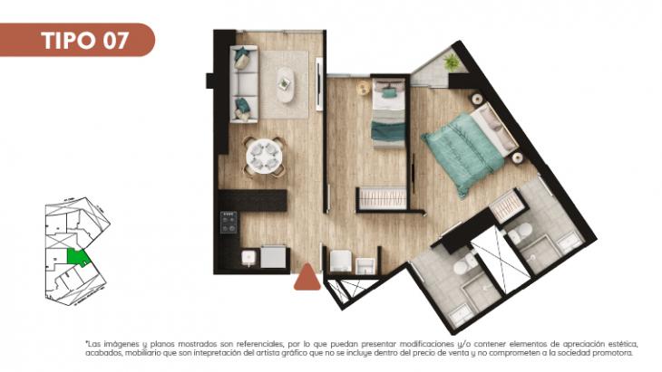 Plano del modelo TIPO 7 del proyecto LLUMS FAMILY STYLE en Jesus Maria