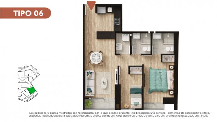 Plano del modelo TIPO 6 del proyecto LLUMS FAMILY STYLE en Jesus Maria