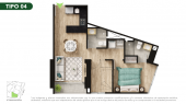 Plano del modelo TIPO 4 del proyecto Malena Family Apartments en Magdalena Del Mar