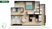 Plano del modelo TIPO 5 del proyecto Malena Family Apartments en Magdalena Del Mar
