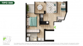 Plano del modelo TIPO 6B del proyecto Malena Family Apartments en Magdalena Del Mar