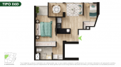 Plano del modelo TIPO 6D del proyecto Malena Family Apartments en Magdalena Del Mar