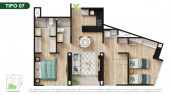 Plano del modelo TIPO 7 del proyecto Malena Family Apartments en Magdalena Del Mar