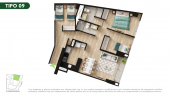 Plano del modelo TIPO 9 del proyecto Malena Family Apartments en Magdalena Del Mar