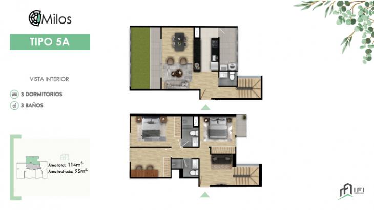 Plano del modelo TIPO 5A del proyecto MILOS en Chorrillos