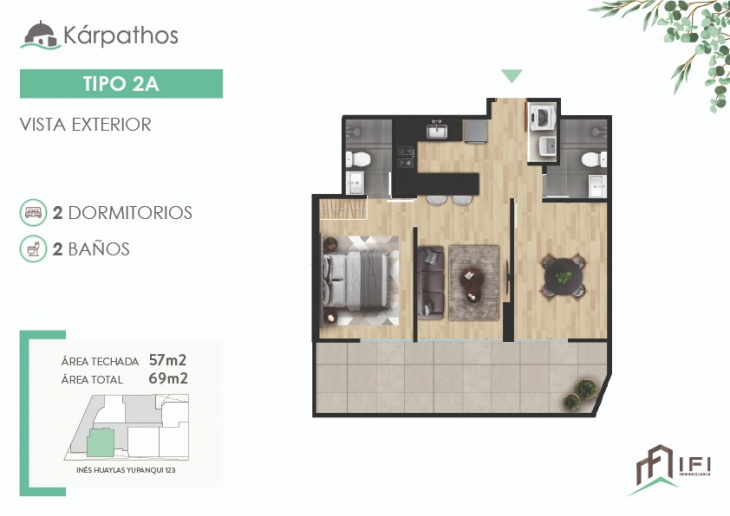 Plano del modelo TIPO 2A del proyecto KÁRPATHOS en San Miguel