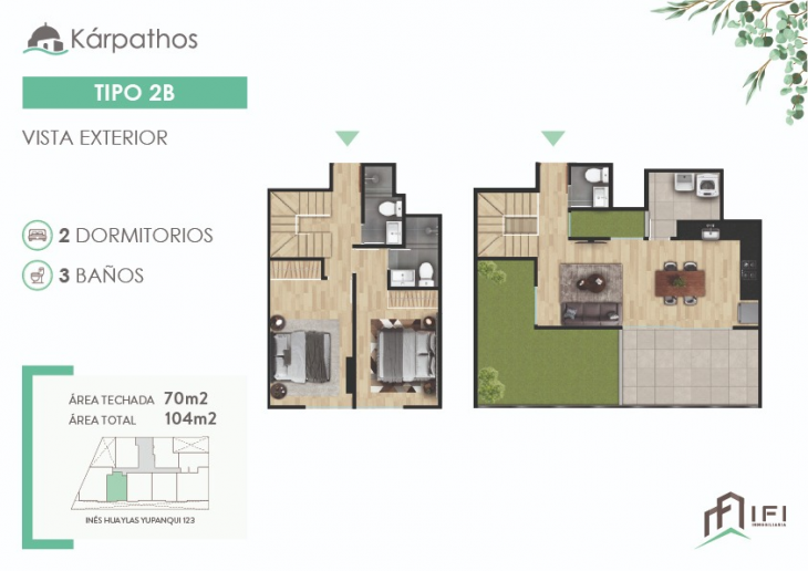 Plano del modelo TIPO 2B del proyecto KÁRPATHOS en San Miguel