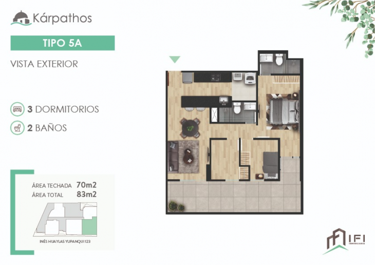 Plano del modelo TIPO 5A del proyecto KÁRPATHOS en San Miguel