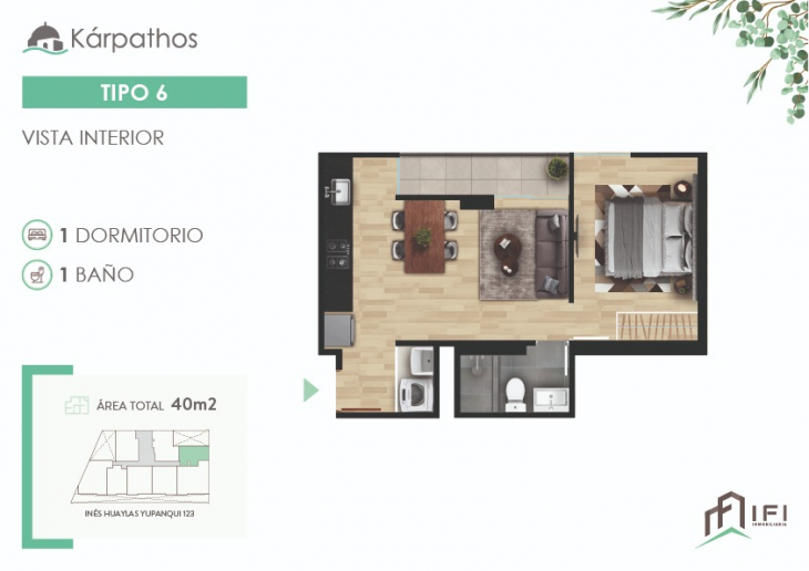 Plano del modelo TIPO 6 del proyecto KÁRPATHOS en San Miguel