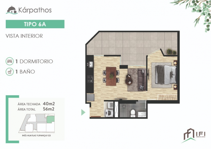 Plano del modelo TIPO 6A del proyecto KÁRPATHOS en San Miguel