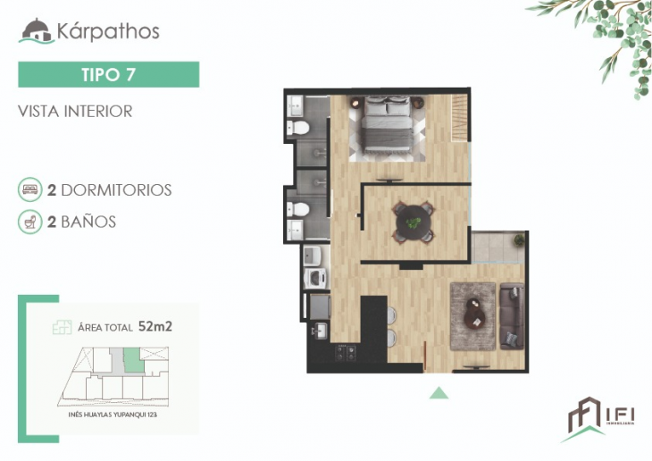 Plano del modelo TIPO 7 del proyecto KÁRPATHOS en San Miguel