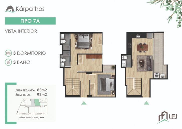Plano del modelo TIPO 7A del proyecto KÁRPATHOS en San Miguel