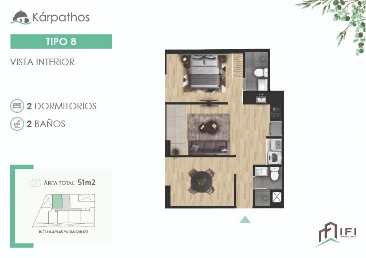 Plano del modelo TIPO 8 del proyecto KÁRPATHOS en San Miguel