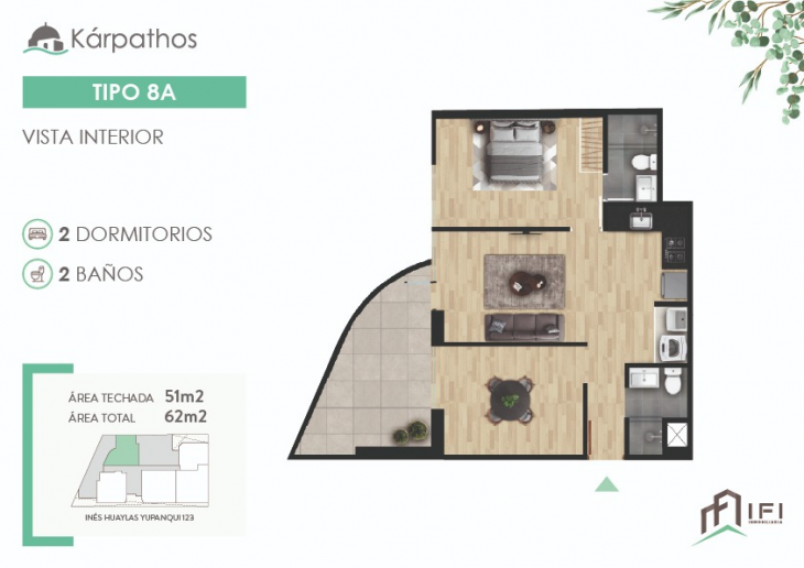Plano del modelo TIPO 8A del proyecto KÁRPATHOS en San Miguel