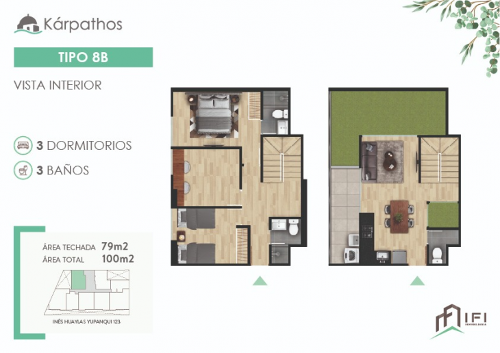 Plano del modelo TIPO 8B del proyecto KÁRPATHOS en San Miguel