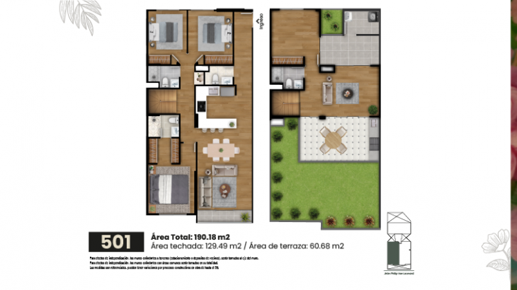 Plano del modelo Tipo 1-B del proyecto VON LEONARD en San Borja