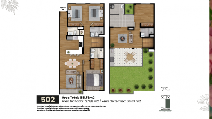 Plano del modelo Tipo 2-B del proyecto VON LEONARD en San Borja