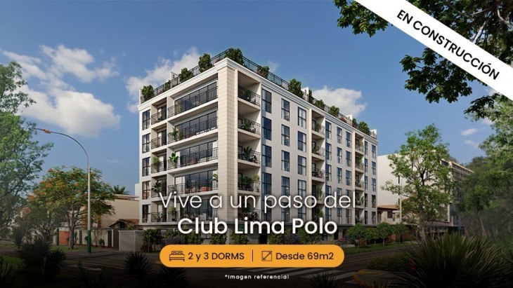 Fachada principal del proyecto Polo Springs en Santiago De Surco