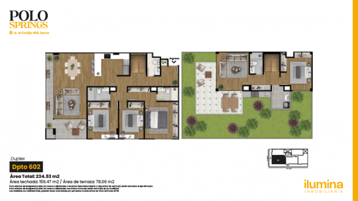 Plano del modelo Tipo 2D del proyecto Polo Springs en Santiago De Surco
