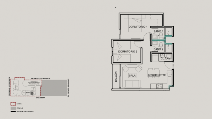 Plano del modelo 2D+K del proyecto Alto Metro Park en Callao